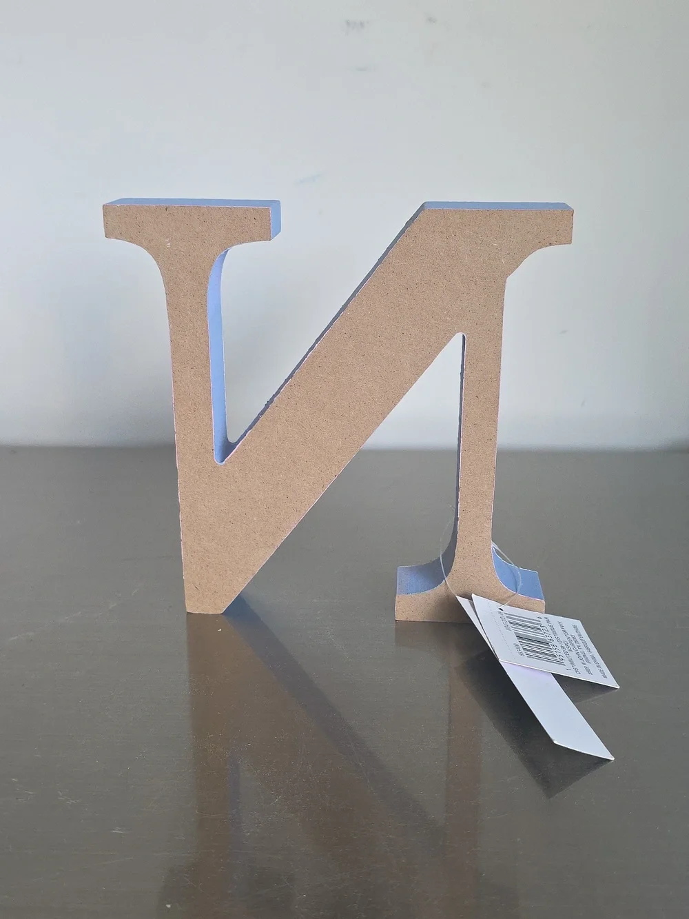 Pastel Plaid Letter N Decorative Wooden Accent - Unbranded